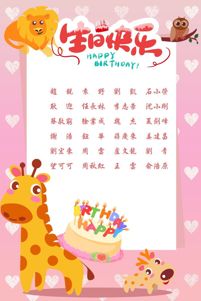 【生日祝?！抗ё?8月生日的員工生日快樂！